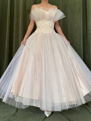 1950s Tulle Pleated Dress - XS/S