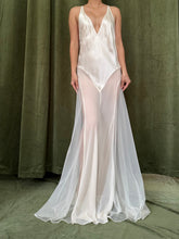 00 Silk Bias Gown with Sheer Panels - S
