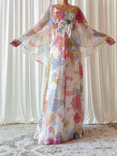 1960s Floral Tricot Dress - Size 34