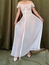 1950s Crystal Pleated Slip Dress - S