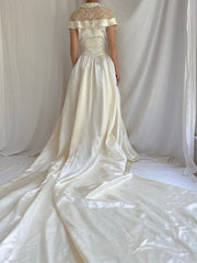1950s Satin Button Gown - S