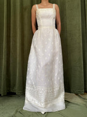 1950s Silk Organza Embroidered 2-Piece Set - XS