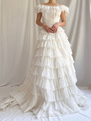 1950s Organdy Tiered Dress - XS