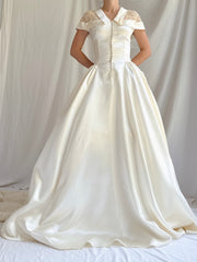 1950s Satin Button Gown - S