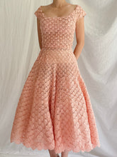 1950s Silk Ribbon Woven Dress - S