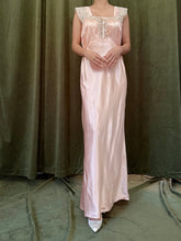 1930s Pink Satin Slip Dress - M