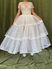 1950s Tea-Length Tulle Dress - XS
