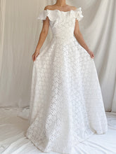 1930s Cutout Ruffle Cotton Dress - XS