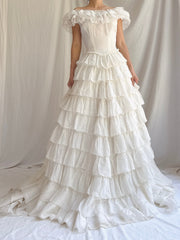 1950s Organdy Tiered Dress - XS