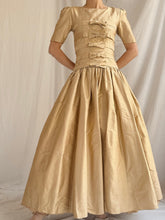 1960s Gold Dropped Waist Dress - XXS
