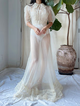 1930s Silk Organza Sheer Dress - XS