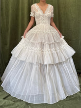 1950s Organdy Tiered Dress - XS