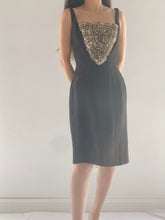 1960s Crepe and Silk Organza Ruffle Dress - XS/S