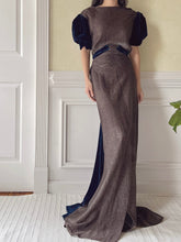 1930s Silk Velvet and Lame' Gown - M