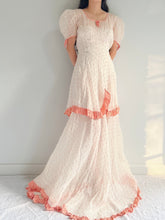 1930s Embroidered Organdy Dress - S