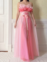 1950s Tricot Nylon Ruffle Gown - XS