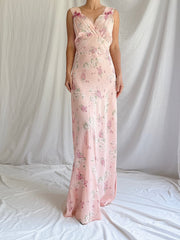 1930s Rayon Floral Dress - S/M