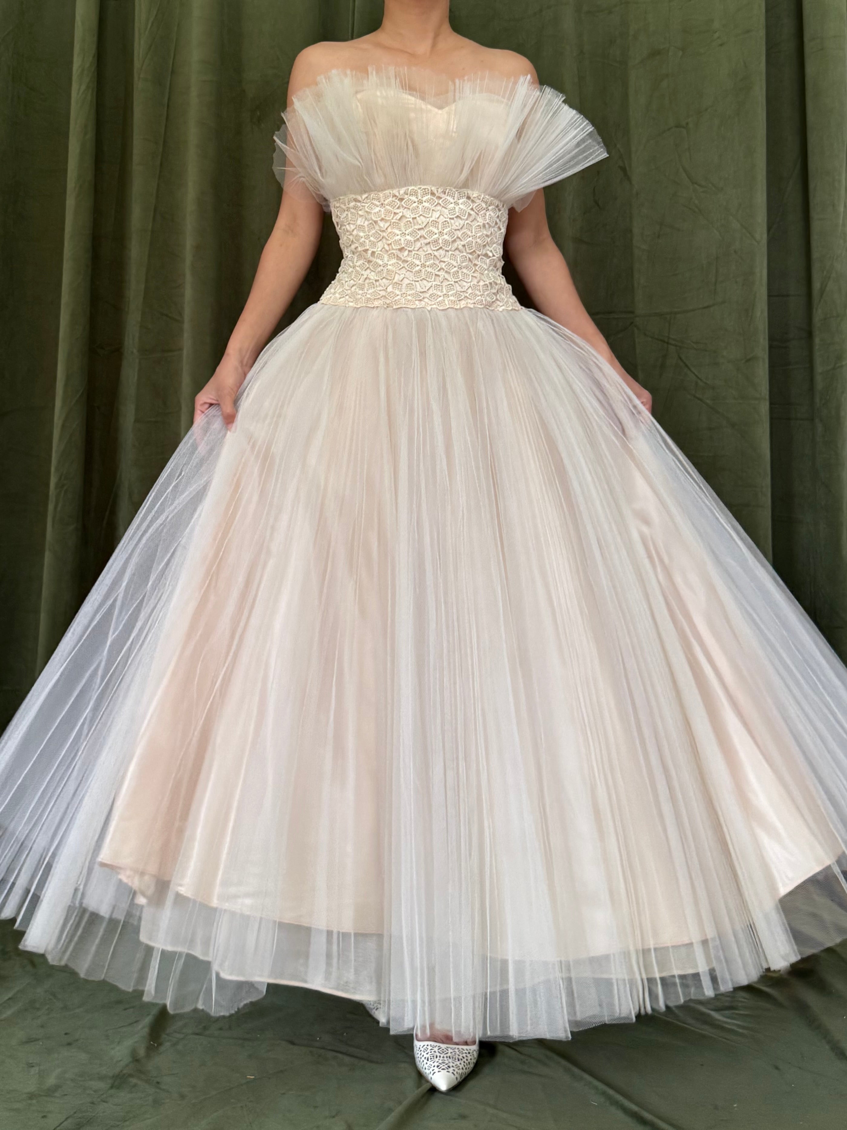 1950s Tulle Pleated Dress - XS/S
