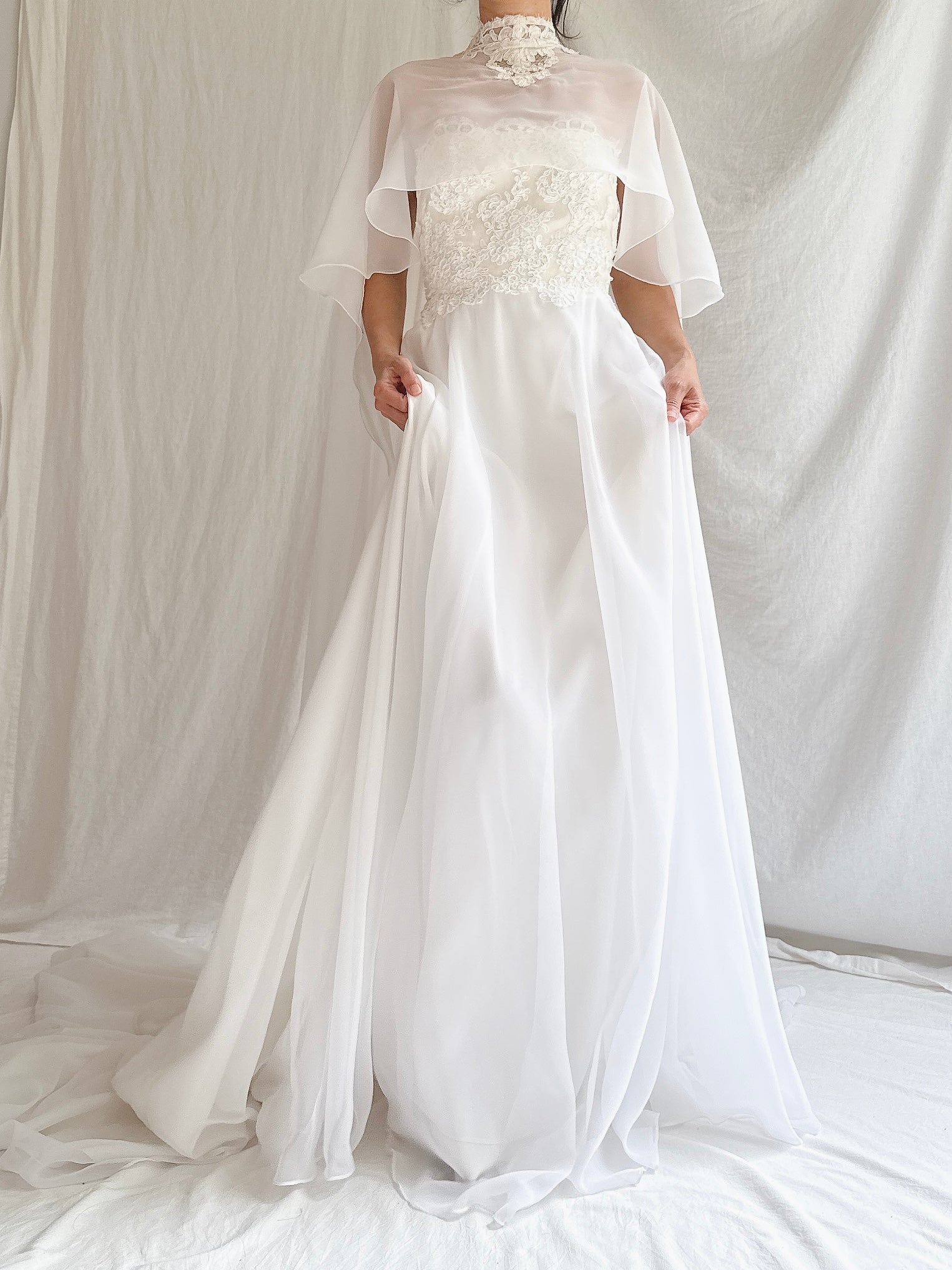 1960s Chiffon Cape Gown - XS/S