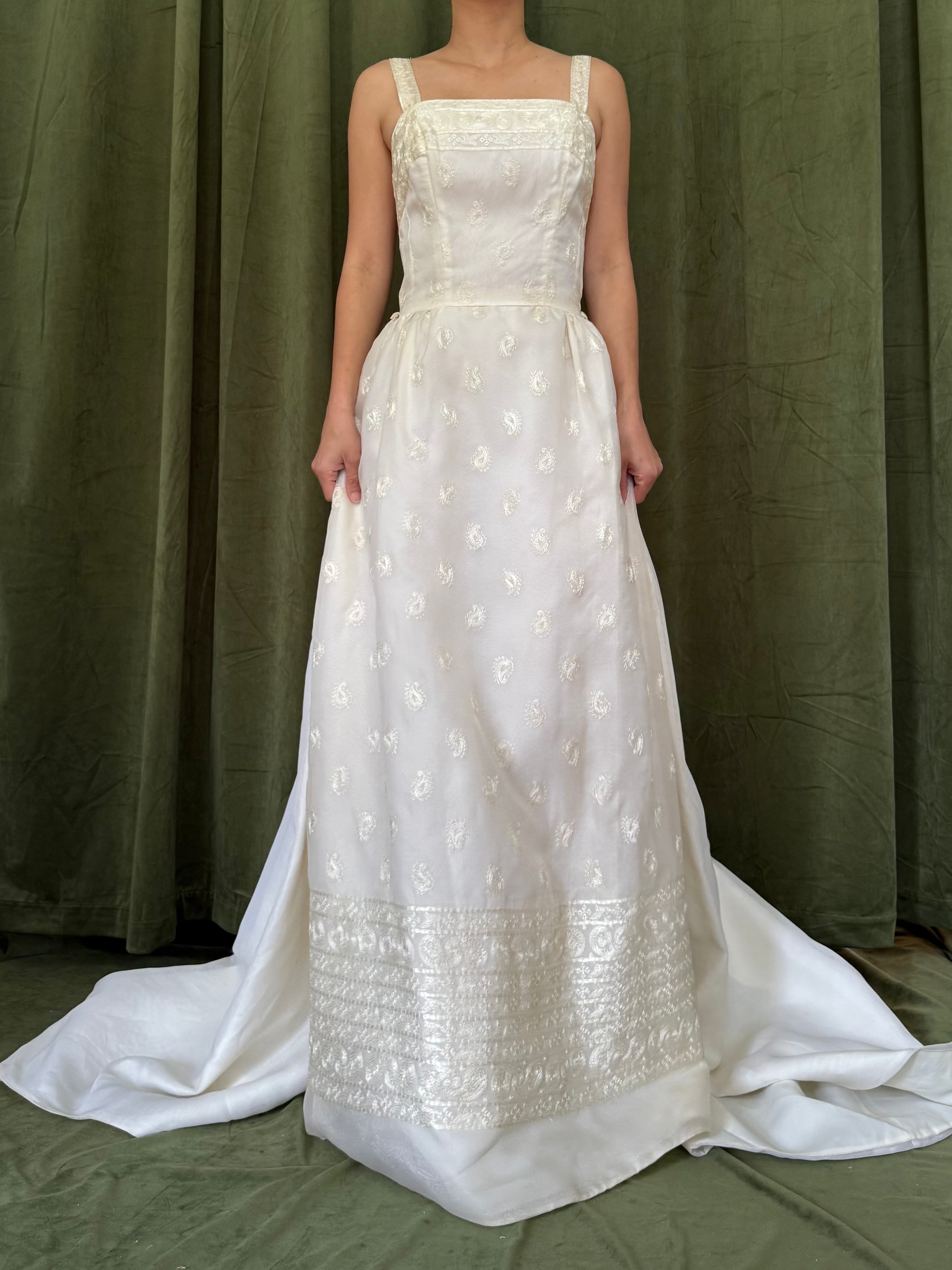 1950s Silk Organza Embroidered 2-Piece Set - XS
