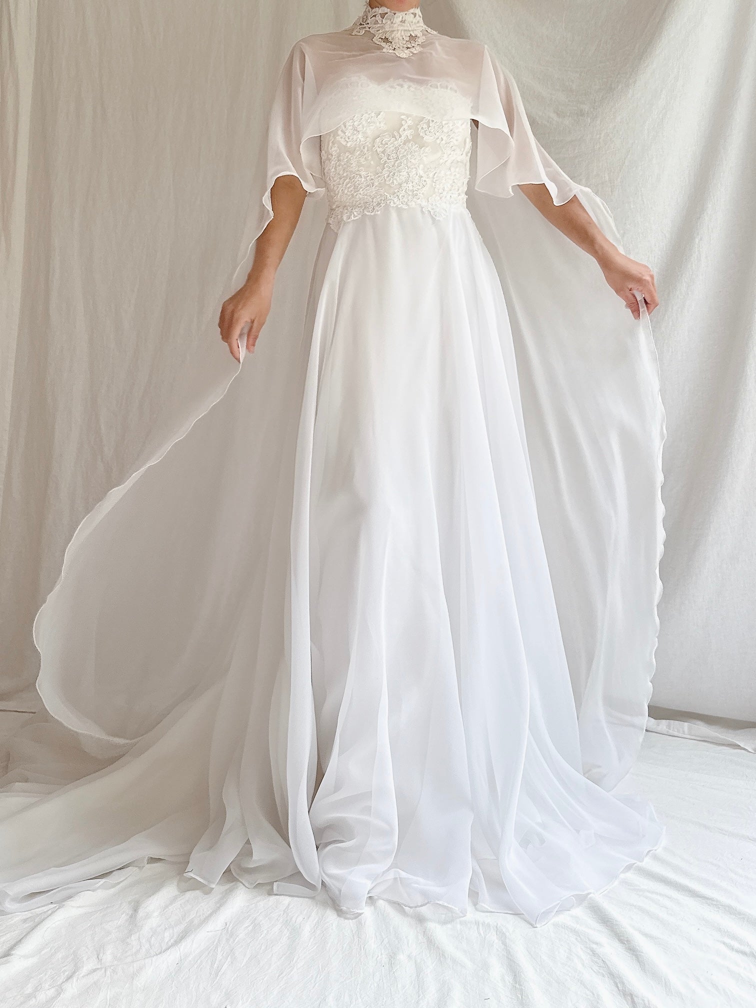1960s Chiffon Cape Gown - XS/S