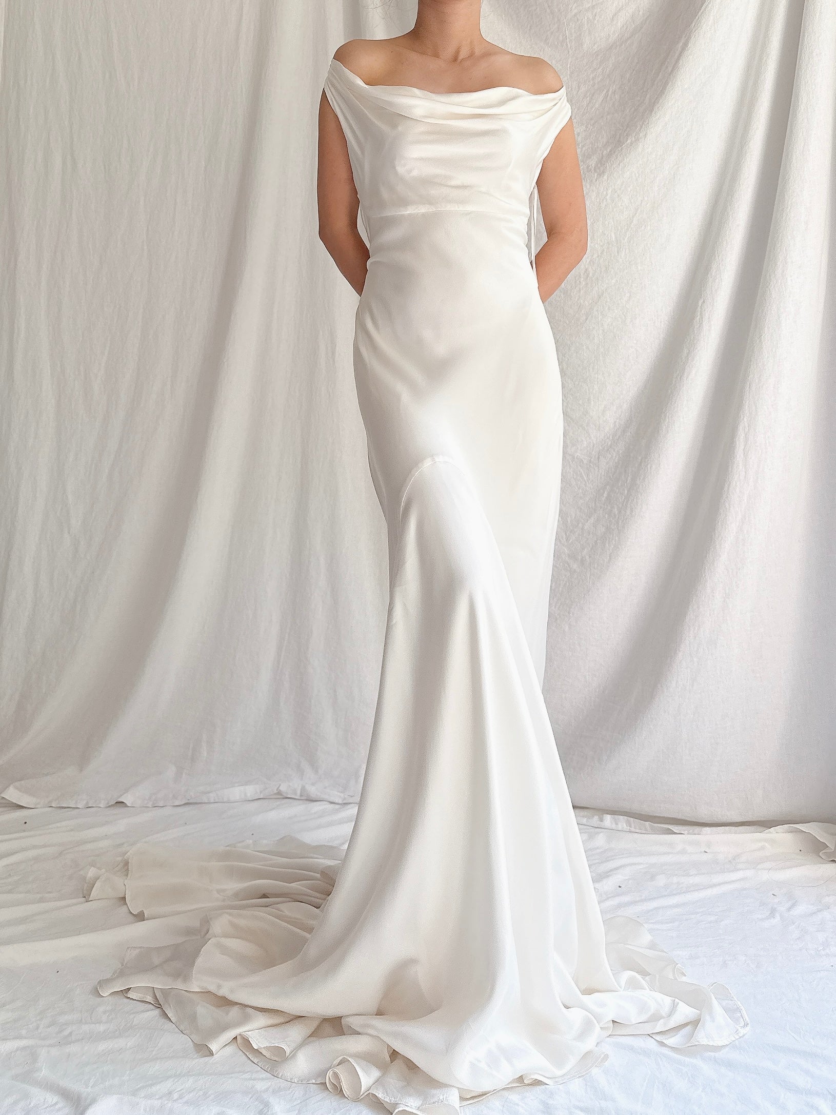 00 Silky Satin Bias Cut Gown - S-M