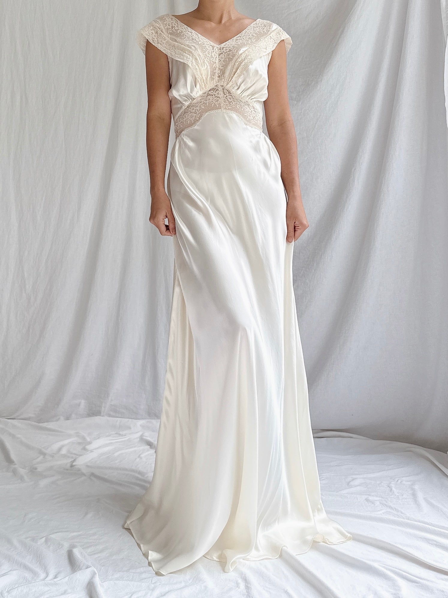 1930s Satin Slip Dress - S