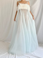 1960s Feather Bodice Slip Dress - M