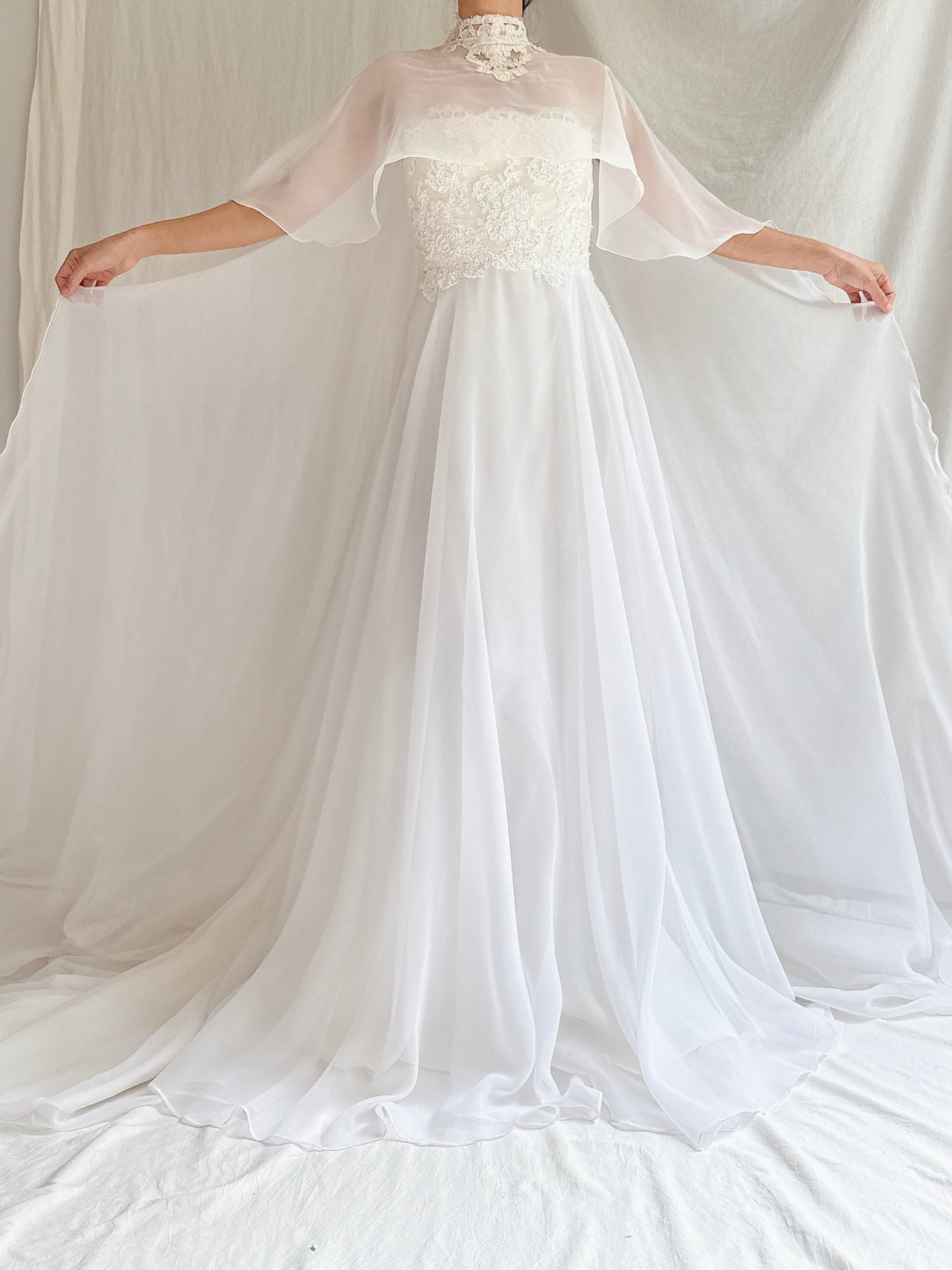 1960s Chiffon Cape Gown - XS/S