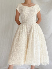 1950s Embroidered Dress - XS