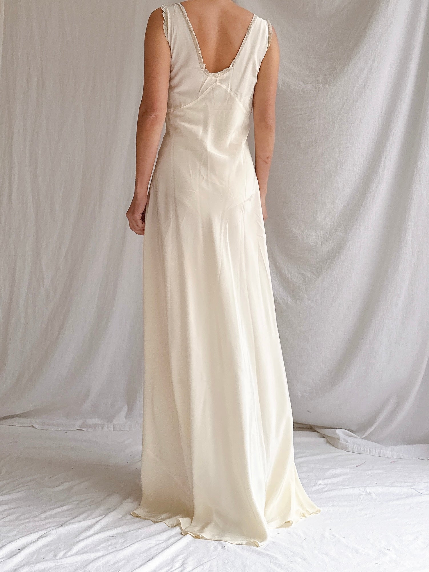 1930s Crepe Slip Dress - M