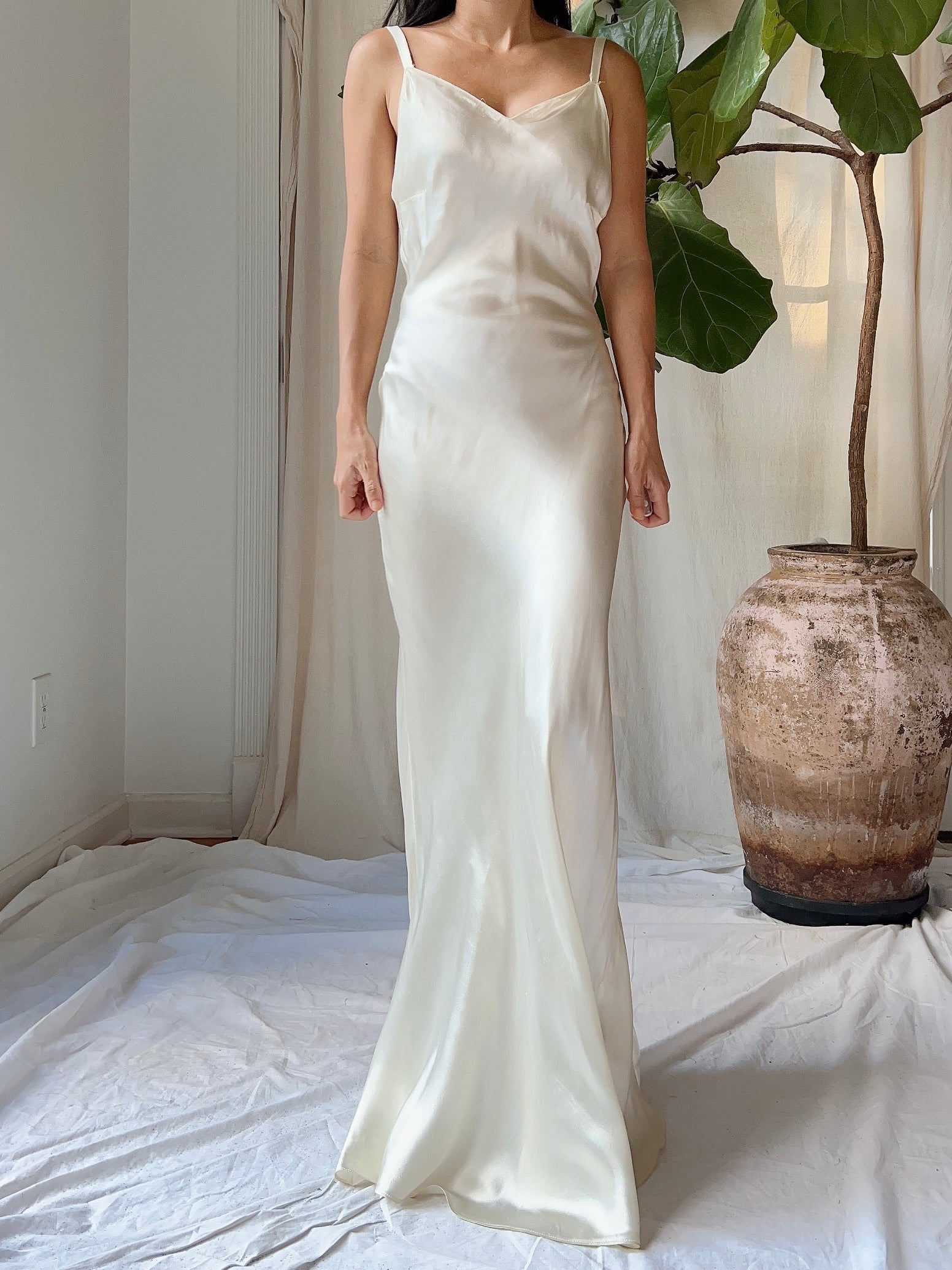 1930s Satin Slip Dress - XS