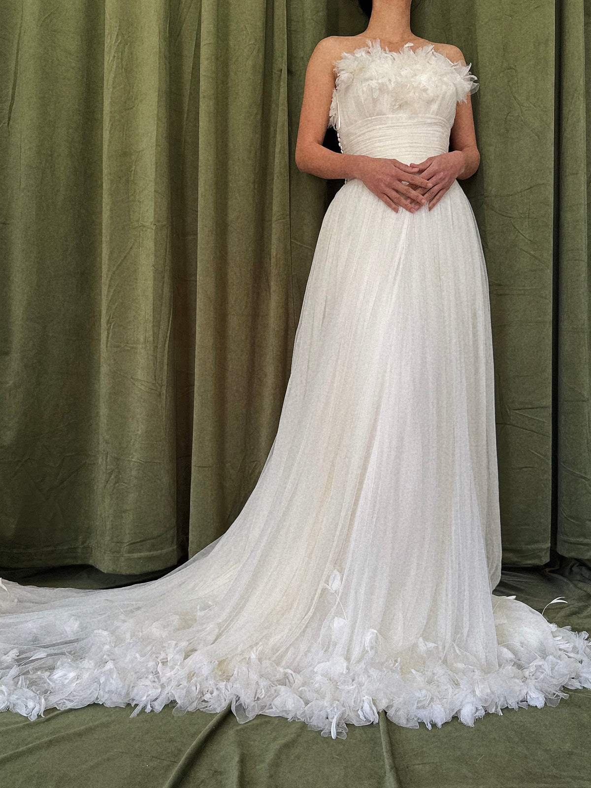 00 Silk Tulle Strapless Gown - S/M 6/8