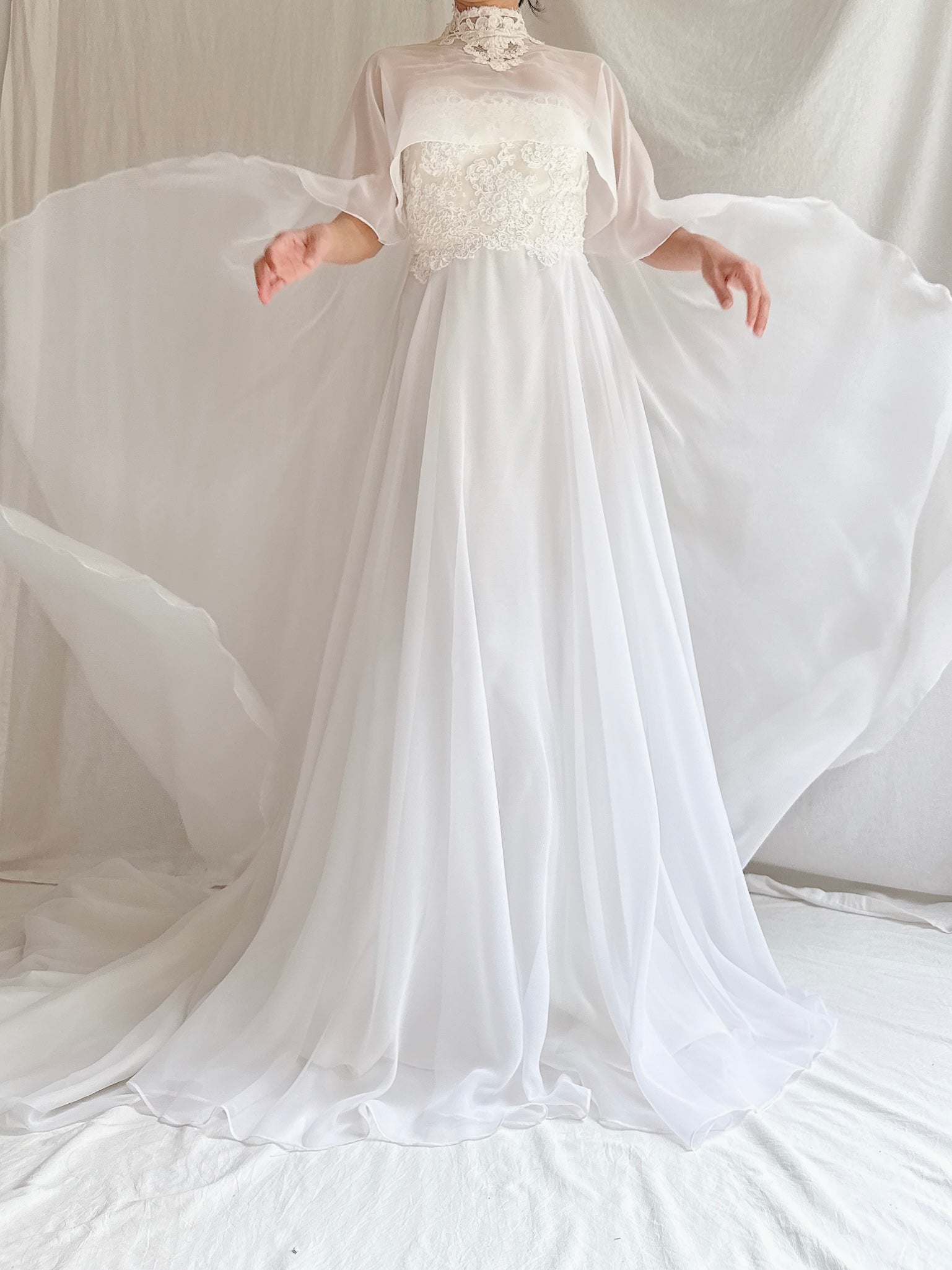 1960s Chiffon Cape Gown - XS/S