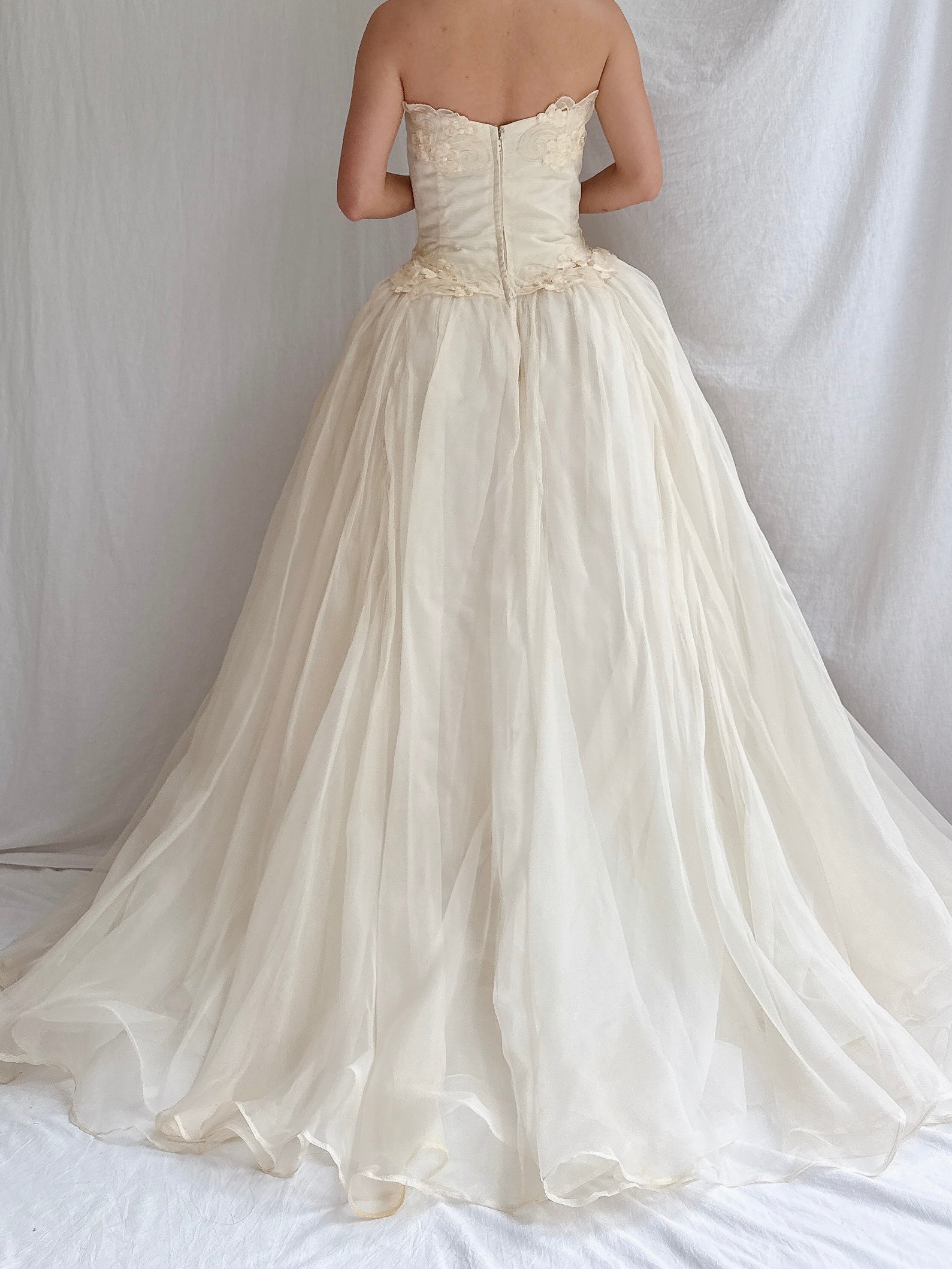 1950s Organza Sweetheart Gown - XS