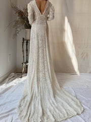 1930s Silk Velvet Devore Gown - XS