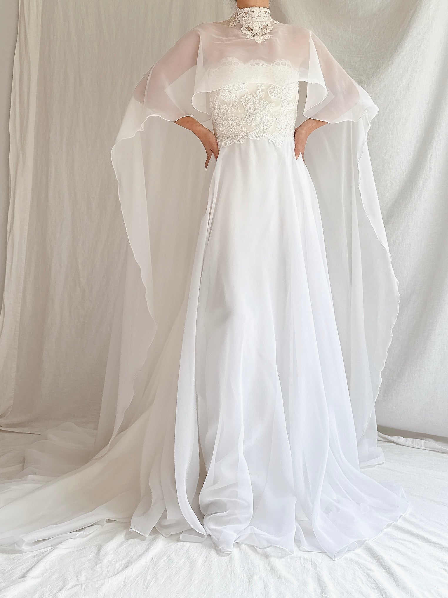 1960s Chiffon Cape Gown - XS/S