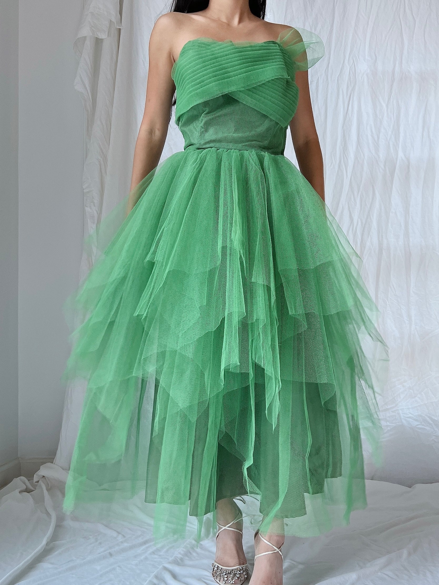 1950s Handkerchief Tulle Dress - XS