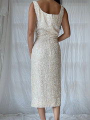 1950s Sequins Beaded Dress - M