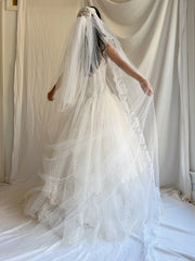 1950s Cathedral Alencon Double Tulle Veil