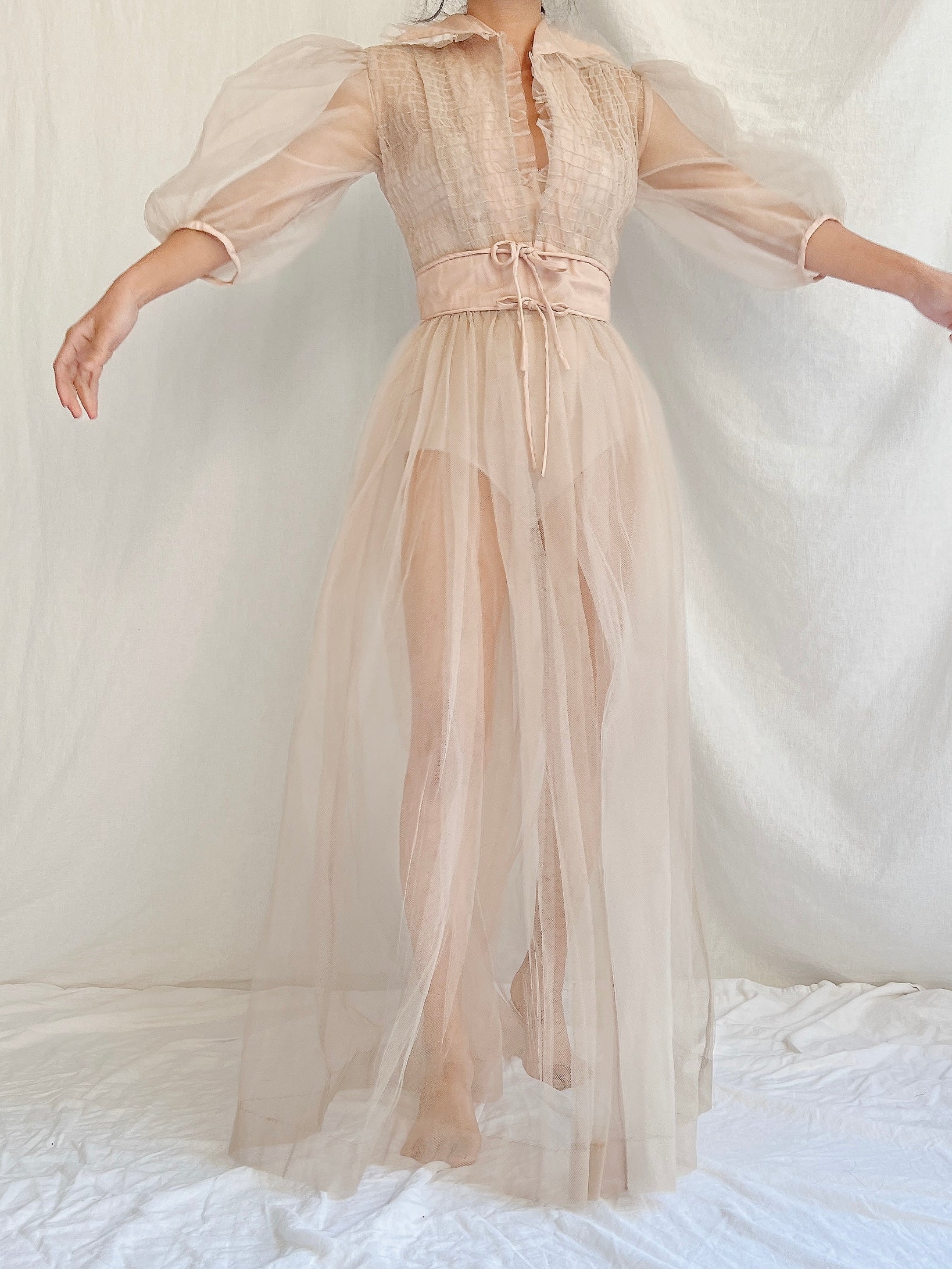 1940s Tulle Dressing Gown - XS