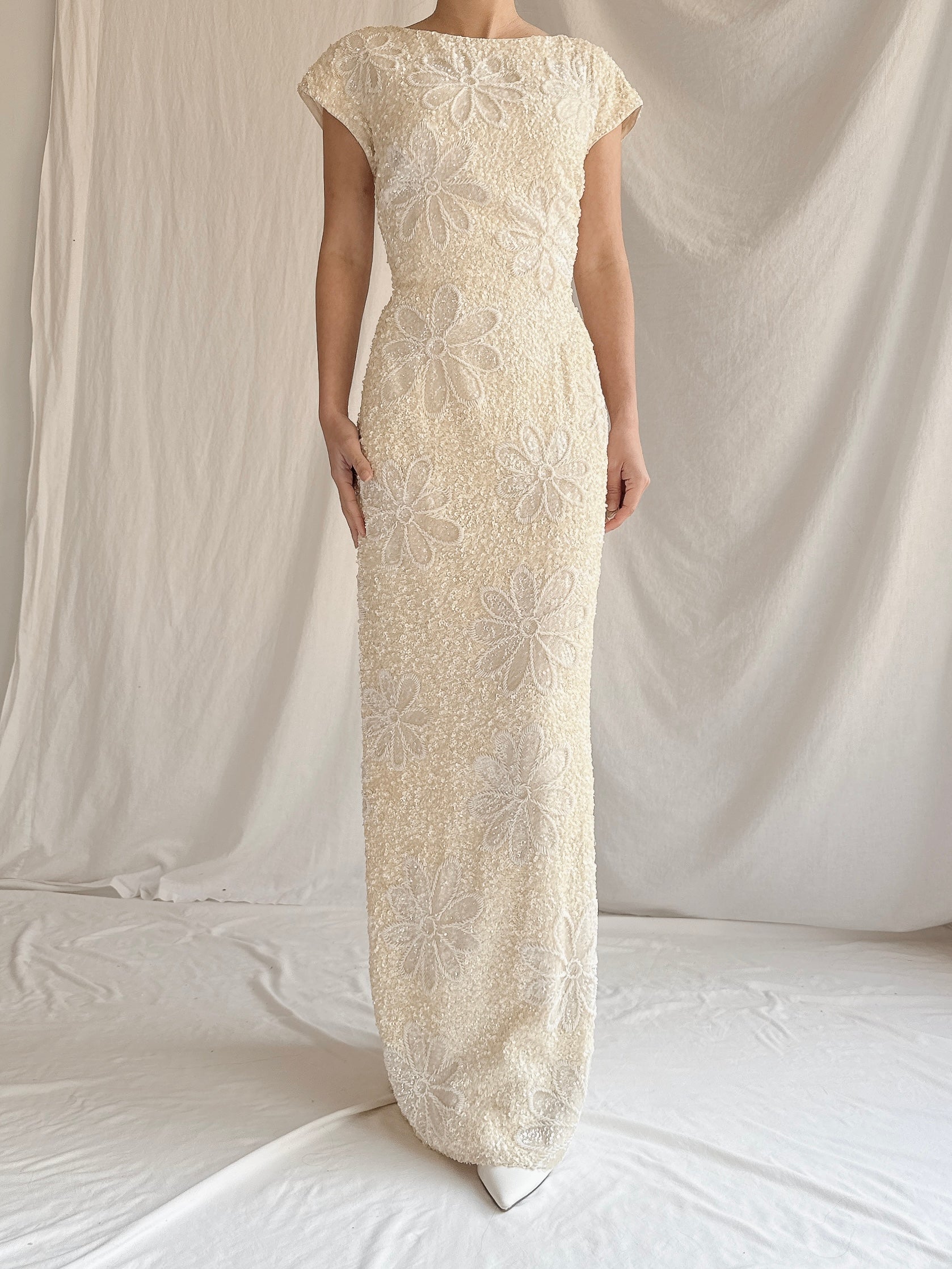 1960s Daisy Sequins Dress - S/M