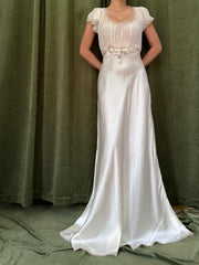 1930s Silk Chiffon/Charmeuse Gown - S