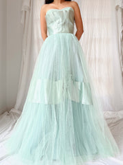 1950s Seafoam Tulle Gown - XS