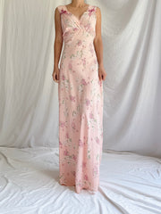 1930s Rayon Floral Dress - S/M