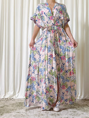 1940s Silk Floral Duster - S/M