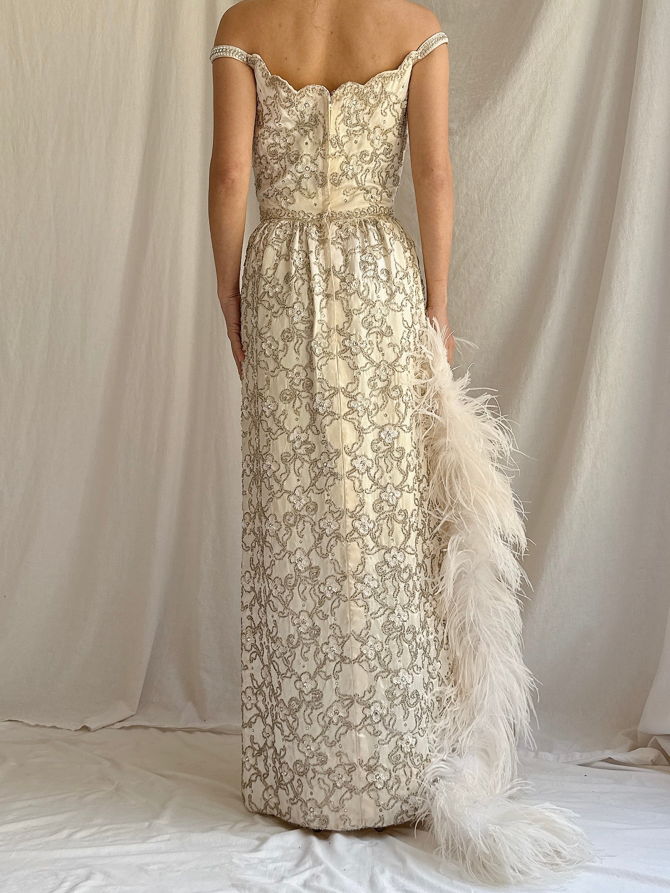 1960s Hand Beaded Gown - XS