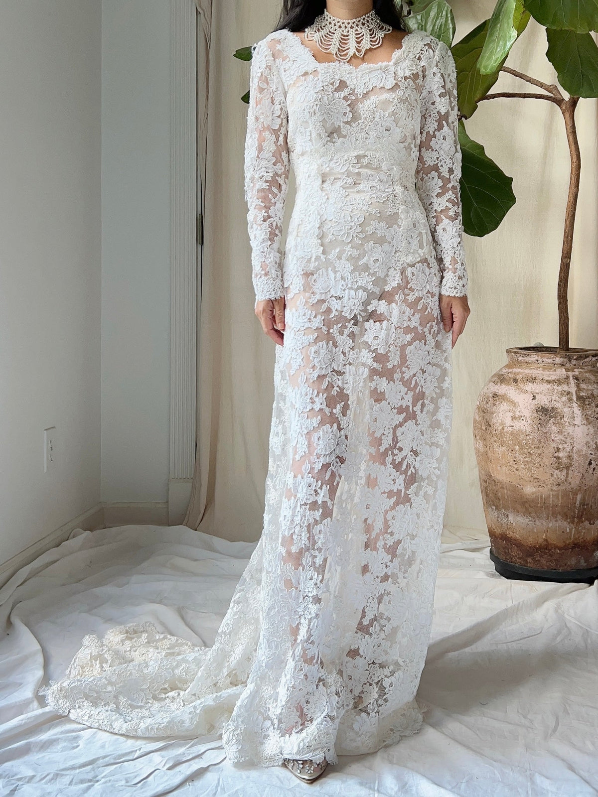1960s Alecon Lace Gown - S/M
