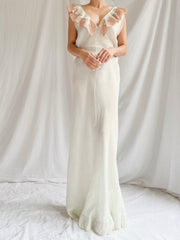 1930s Silk/Rayon Celadon Slip Gown - M