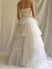 1950s Pleated Tulle Dress - XS
